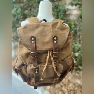 NEW…..Canvas Backpack Rucksack Travel Bag Laptop School Shoulder Hiking Pack